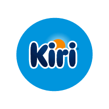 Logo Kiri – błękitne koło, w środku granatowy napis „Kiri” z białą obwódką; za napisem małe, żółte koło